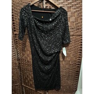 Baukjen Black Sequin Dress Party Cocktail Evening Occasion Elegant
